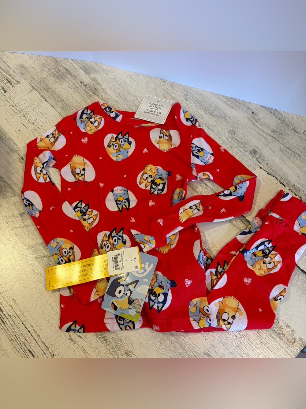 Bluey Valentine’s Pajamas Size 6 NEW
